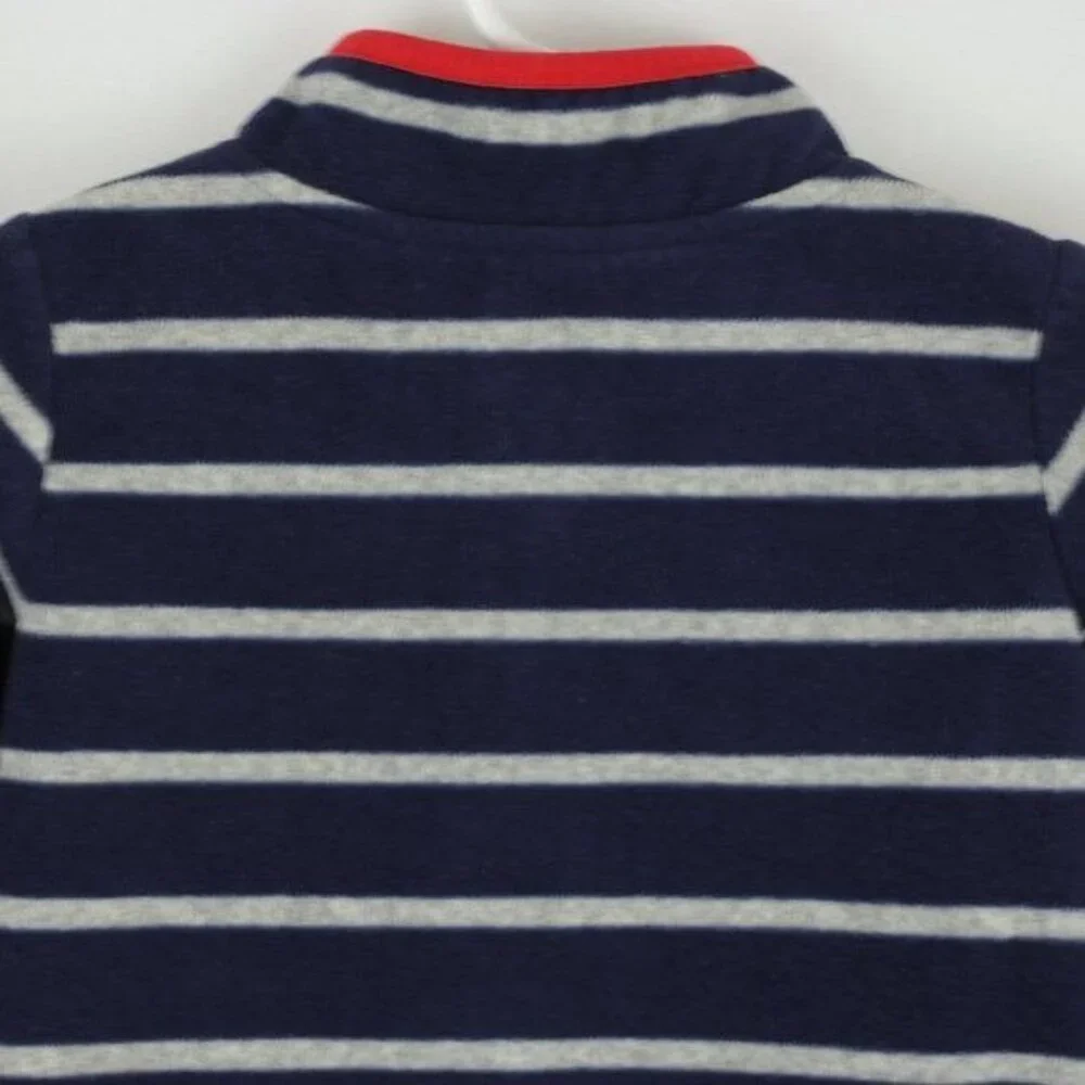 Carter's Infant 24 Months Blue & Gray Striped Fleece 1/4 Zip Pullover Jacket - Picture 4 of 7